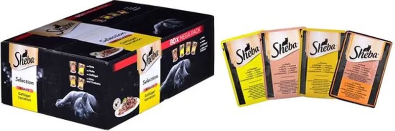 Selectie Gevogelte Smaken In Saus 80x85g Nat Kattenvoer Transparant 80x85g by Sheba – product photo