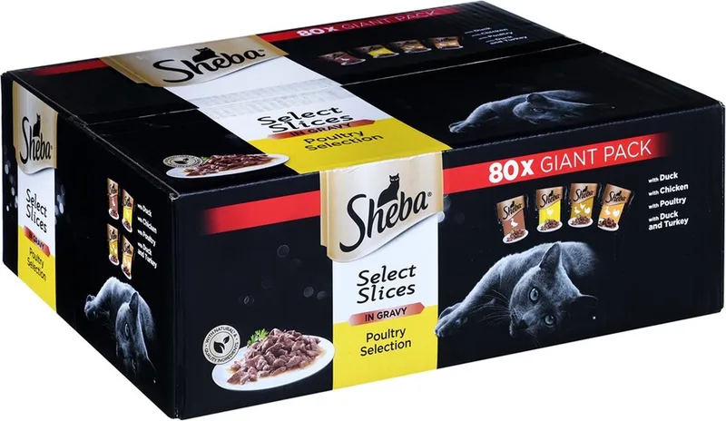 Selectie Gevogeltearoma's in saus - nat kattenvoer - 80x 85 g de Sheba – photo produit