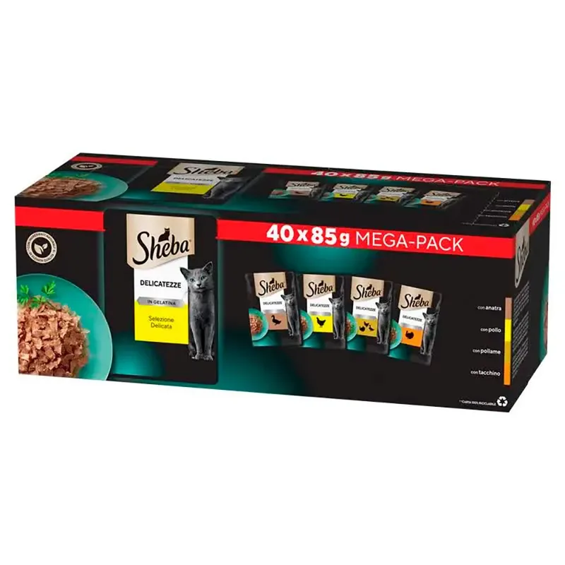 Variatiepakket Natvoer Voor Katten Met Gevogelte 40x85g by Sheba – product photo