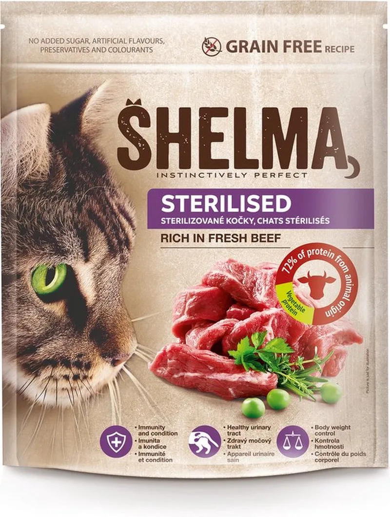 2x Shelma Premium Kattenvoer - Kattenbrokken rijk aan Verse Rund - 1.4kg by Shelma – product photo
