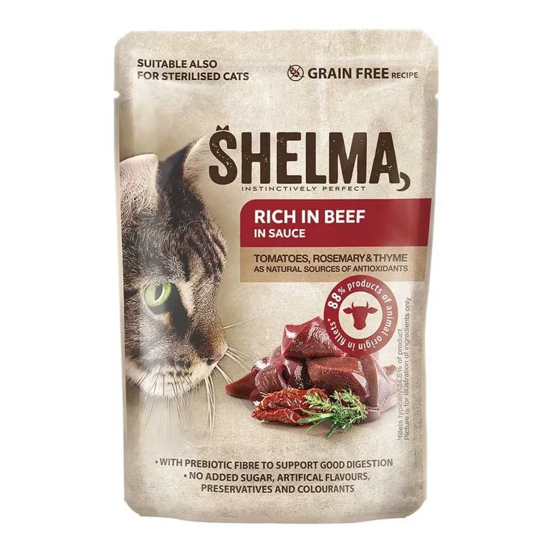 Kalkoen Eend Kip En Rundvlees In Saus 12x85g Natvoer Voor Katten by Shelma – product photo 2 of 5