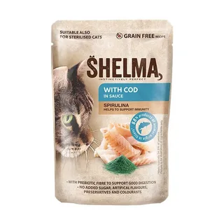 Natte Kattenvoeding Met Kabeljauw In Saus 85g från Shelma – produktbild 1 av 3