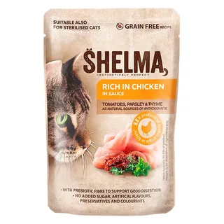 Katzen-nassfutter Reich An Huhn In Soße 85g von Shelma – Produktfoto 1 von 5