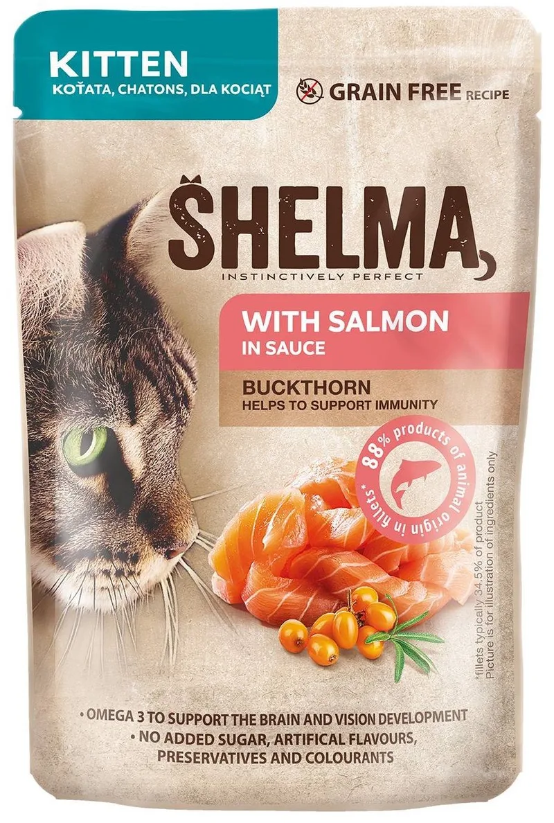 Pouch Fillets Kittens Salmon/Buckthorn von Shelma – Produktfoto