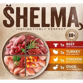 Riche En Poulet Dinde Bœuf Et Canard 4x85g Nourriture Humide Pour Chats de Shelma – photo produit 6 sur 6