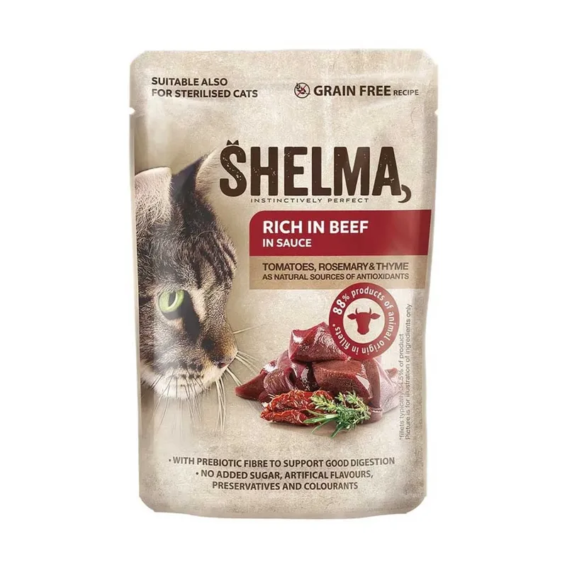 Riche En Poulet Dinde Bœuf Et Canard 4x85g Nourriture Humide Pour Chats de Shelma – photo produit 4 sur 6