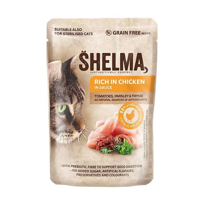 Riche En Poulet Dinde Bœuf Et Canard 4x85g Nourriture Humide Pour Chats de Shelma – photo produit 3 sur 6