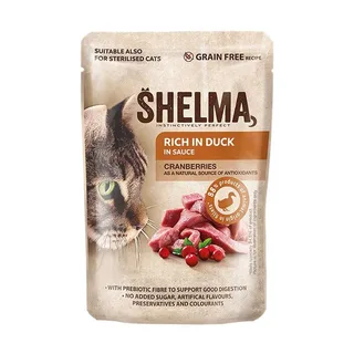 Riche En Poulet Dinde Bœuf Et Canard 4x85g Nourriture Humide Pour Chats de Shelma – photo produit 2 sur 6