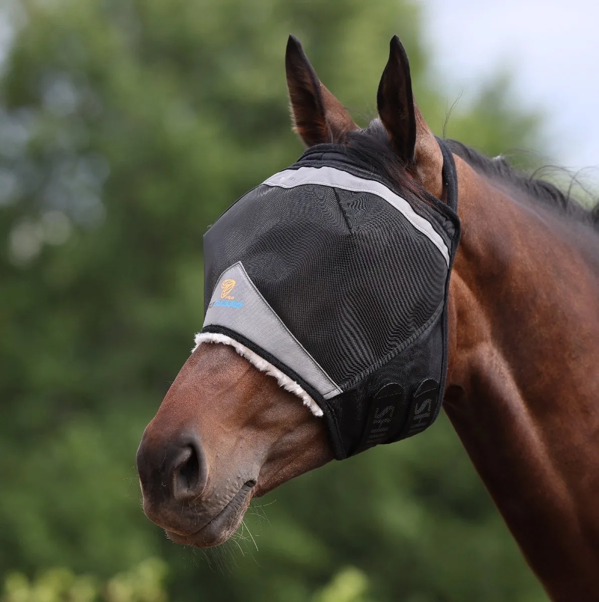Flyguard Pro Fine Mesh Vliegenmasker Zonder Oren Black - Full från Shires – produktbild
