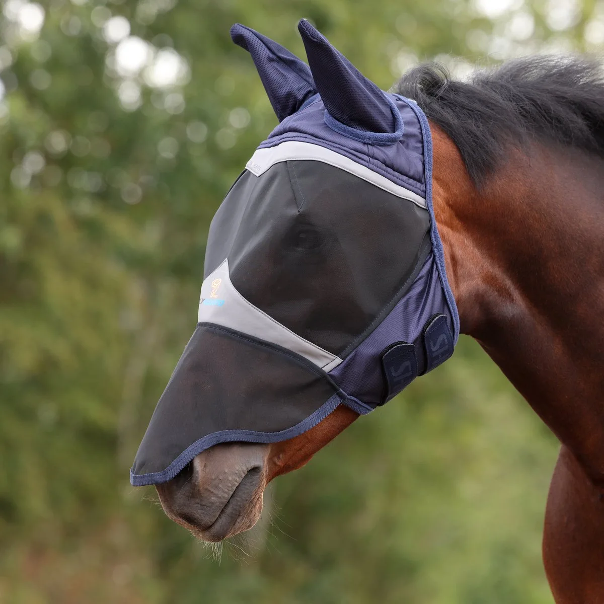 Vliegenmasker met oren en neus - Navy - Pony van Shires – productfoto