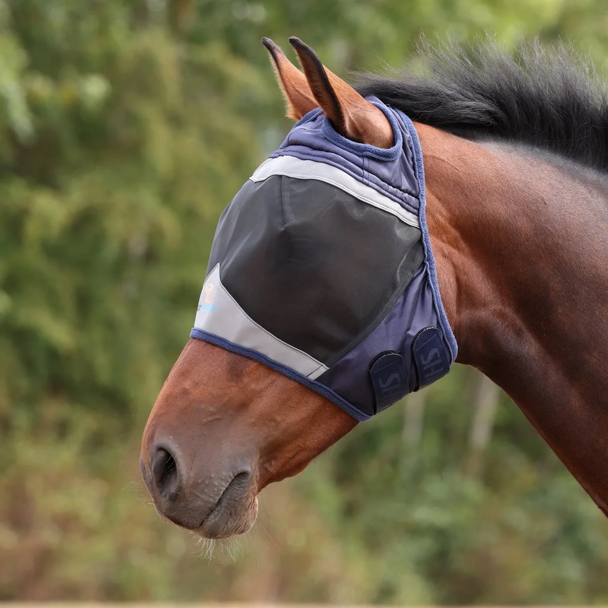 Vliegenmasker uitsparing voor de oren-Shetlander-Navy van Shires – productfoto