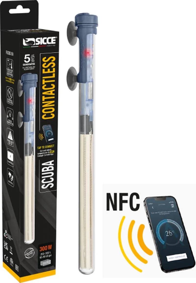 Scuba - type Contactless - 300W - vatverwarmer - water heater - aquarium by Sicce in Zwart Grijs – product photo