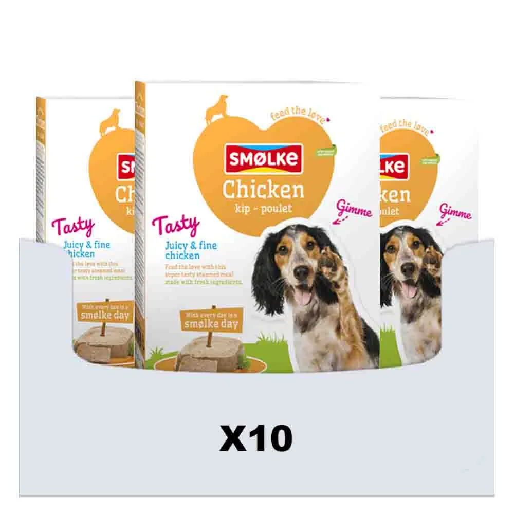 10x Smolke Hondenvoer Vers Gestoomd Kip 395 gr van Smølke – productfoto