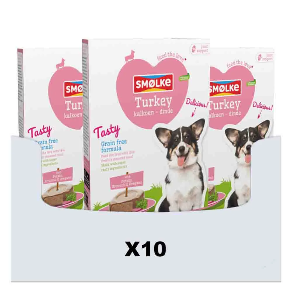 10x Smolke Vers Gestoomd Hondenvoer Nat Turkey 395 gr van Smølke – productfoto