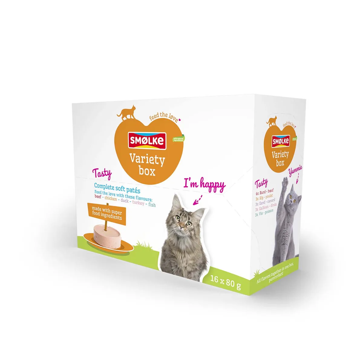 16x80g Soft Paté Variatiebox Smølke Kattenvoer by Smølke – product photo