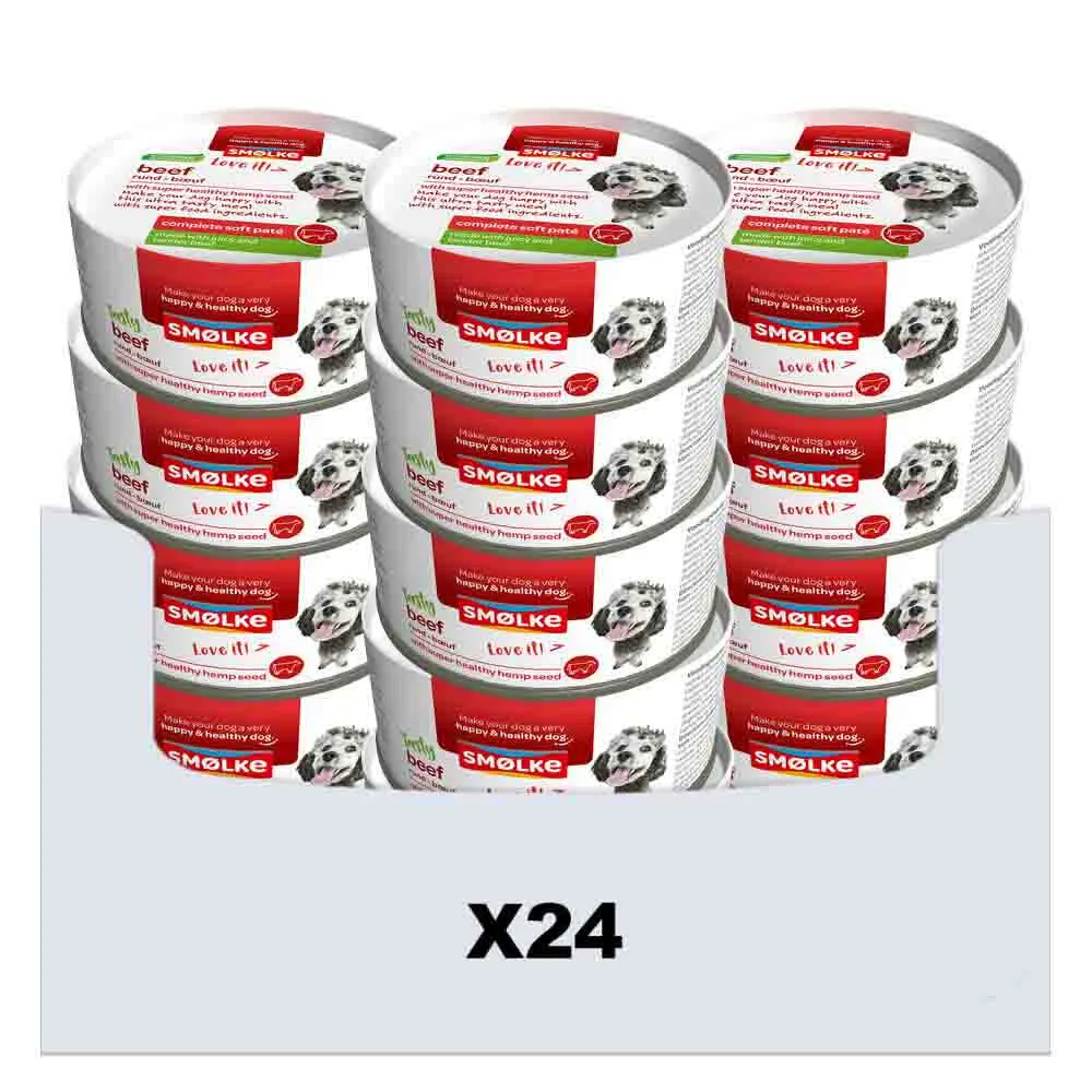 24x Smolke Hondenvoer Soft Paté Rund 125 gr van Smølke – productfoto