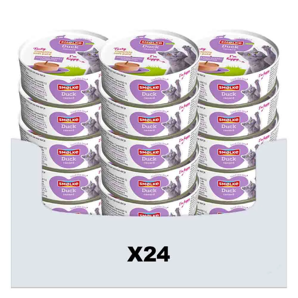 24x Smolke Kattenvoer Soft Paté Eend 80 gr by Smølke – product photo
