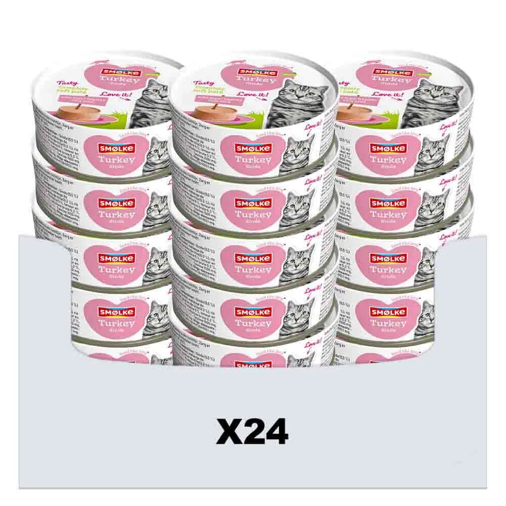 24x Smolke Kattenvoer Soft Paté Kalkoen 80 gr van Smølke – productfoto