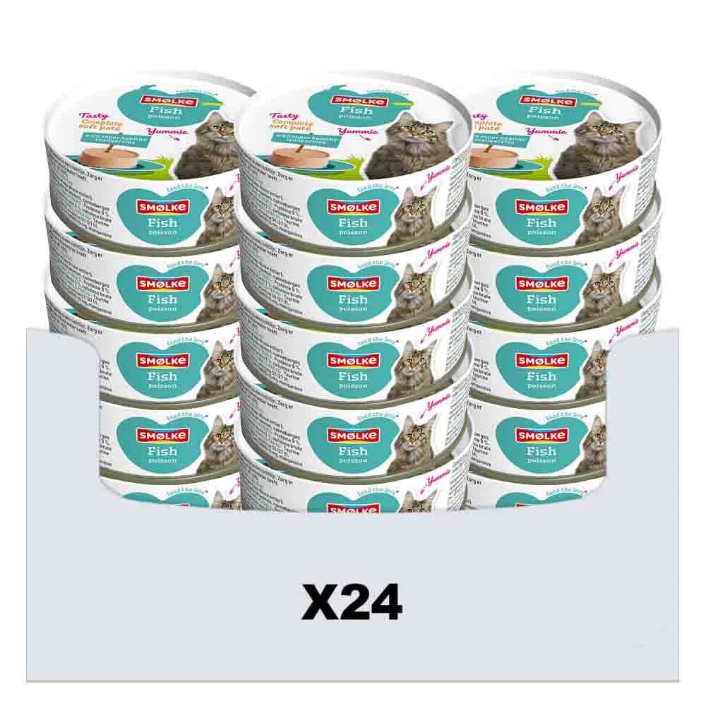 24x Smolke Kattenvoer Soft Paté Vis 80 gr by Smølke – product photo