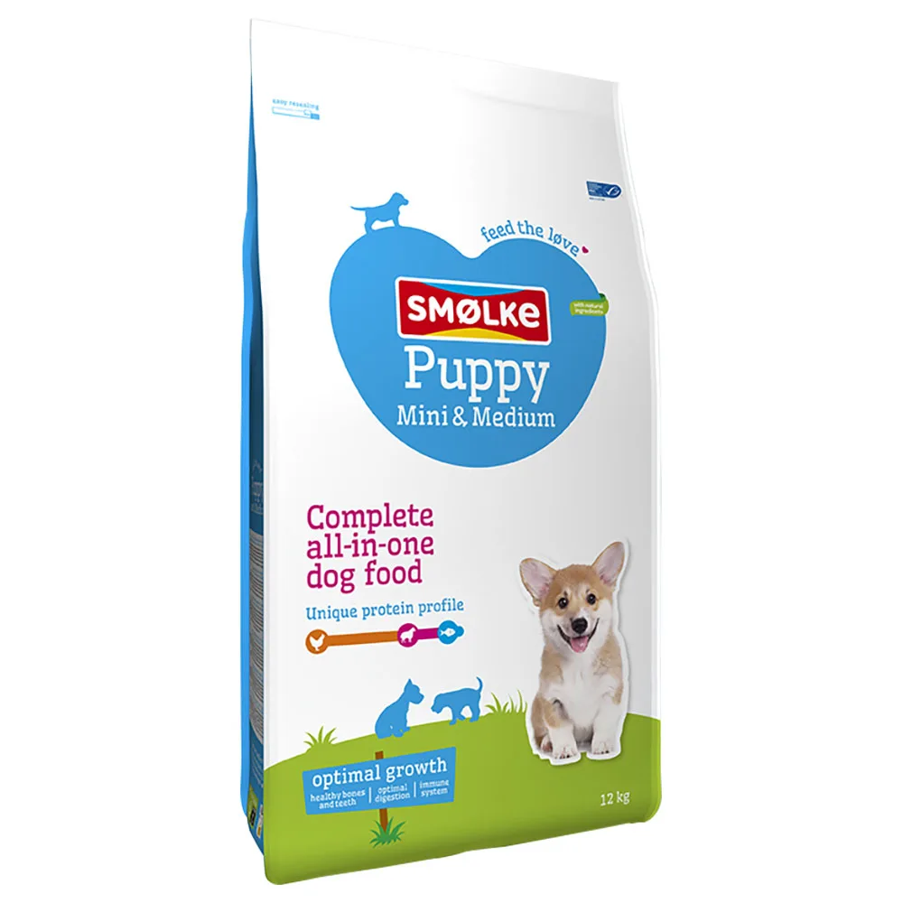 2x12kg Puppy Mini/Medium Smølke Hondenvoer van Smølke – productfoto