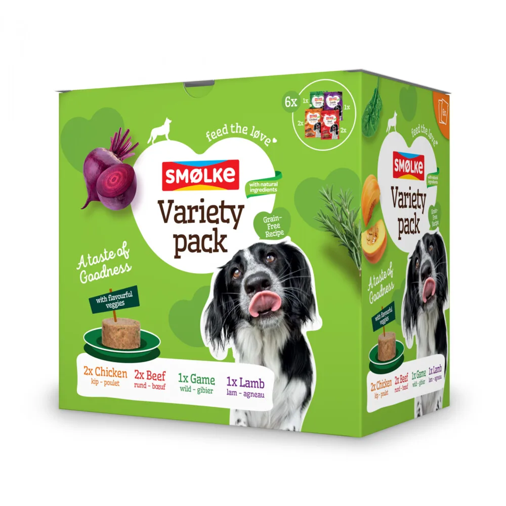 Hondenvoer Nat Variety Box Goodness 6 x 300 gr van Smølke – productfoto