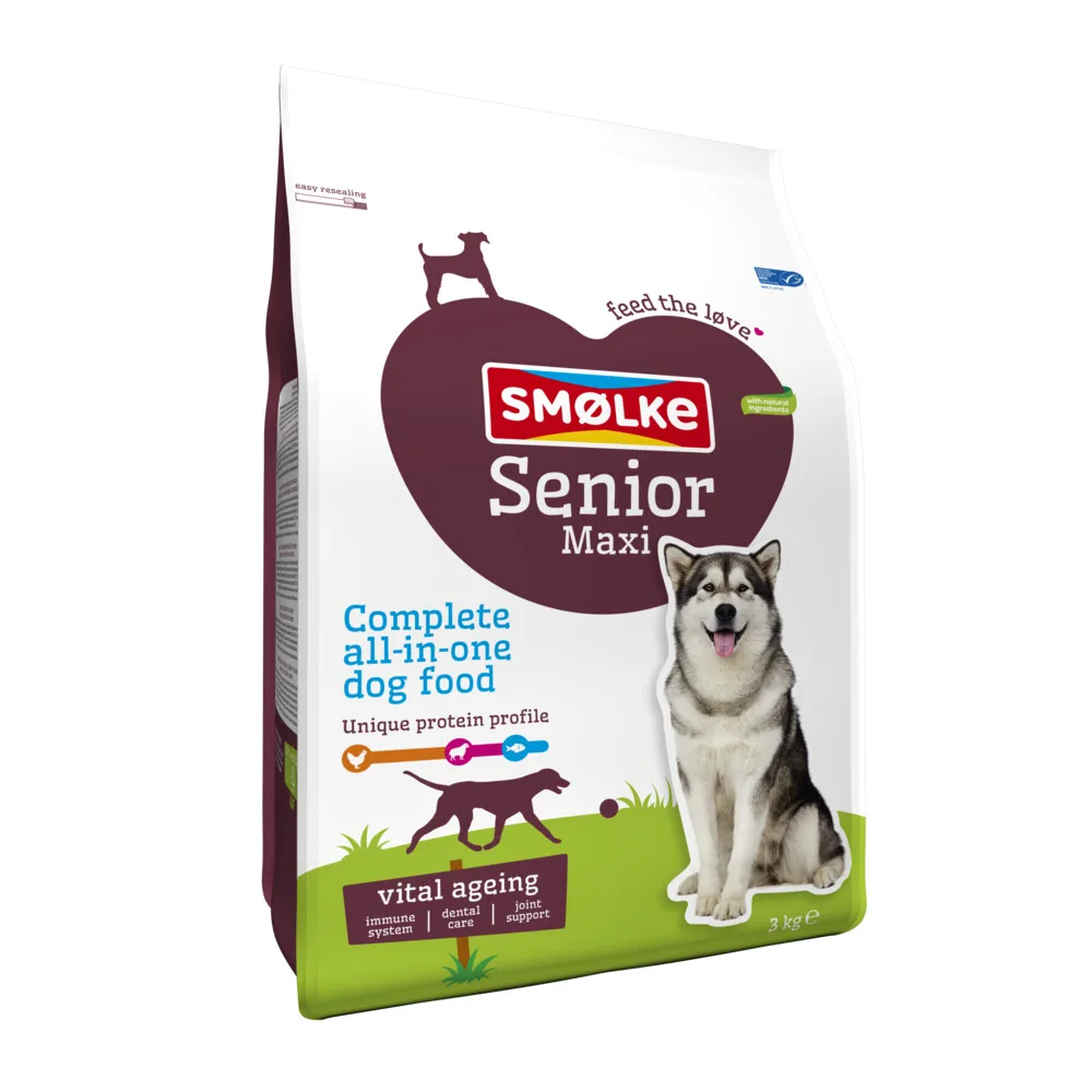 Hondenvoer Senior Maxi 3 kg van Smølke – productfoto