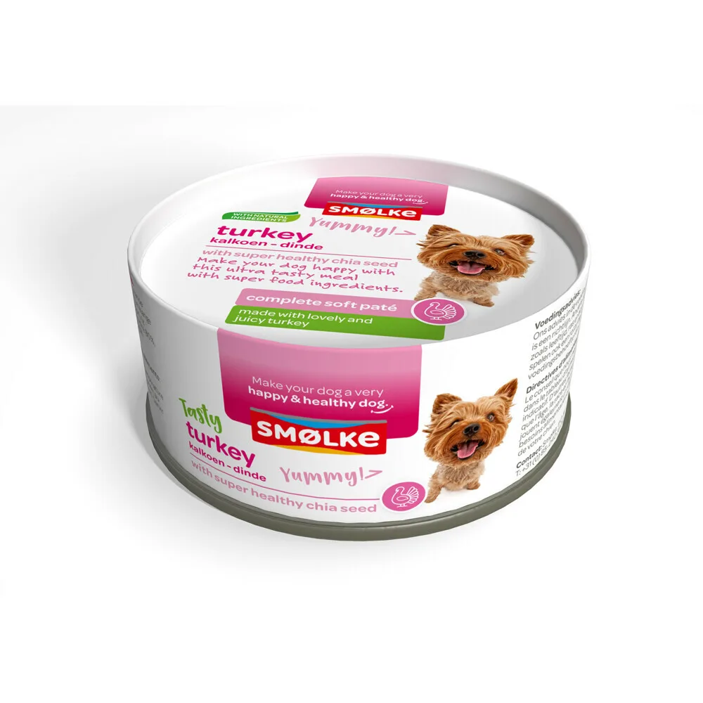 Hondenvoer Soft Paté Kalkoen 125 gr de Smølke – photo produit