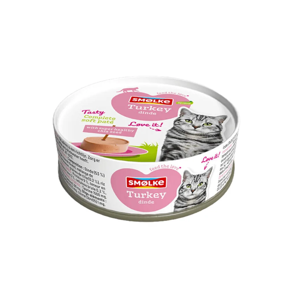 Kattenvoer Soft Paté Kalkoen 80 gr de Smølke – photo produit