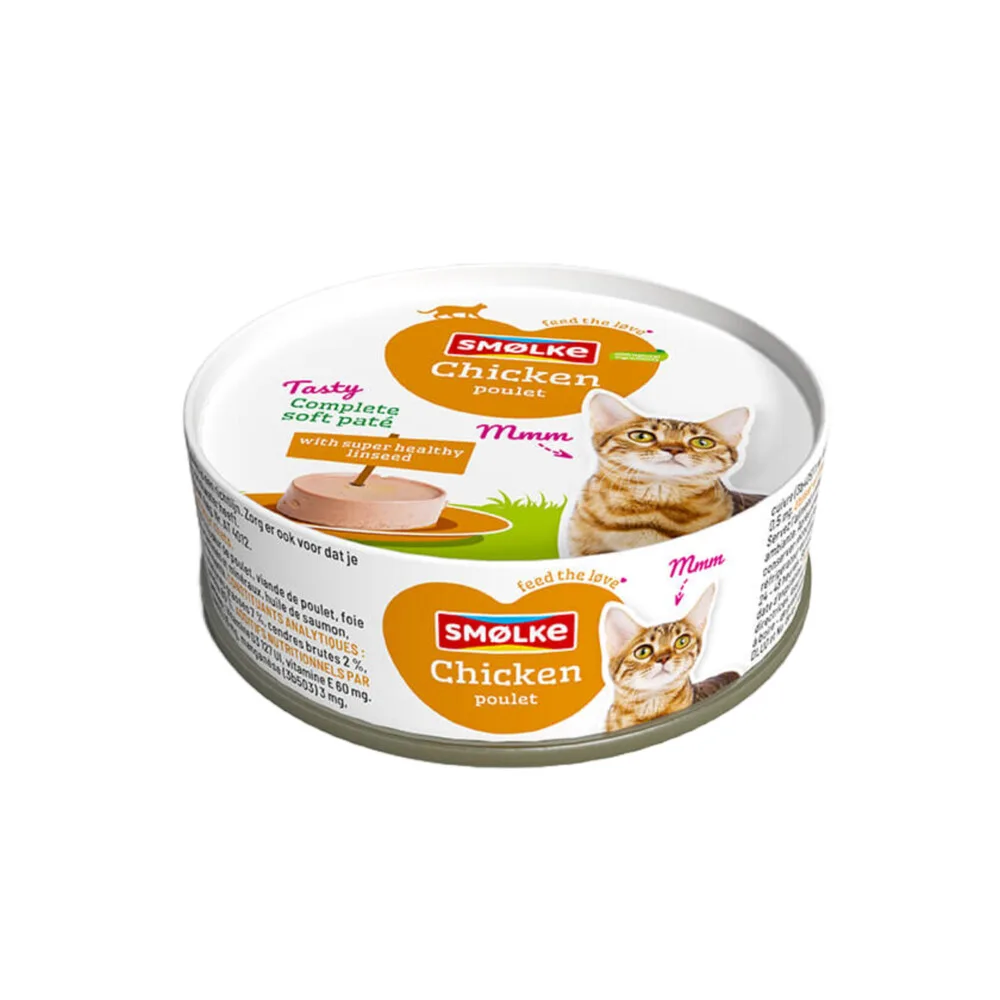 Kattenvoer Soft Paté Kip 80 gr van Smølke – productfoto