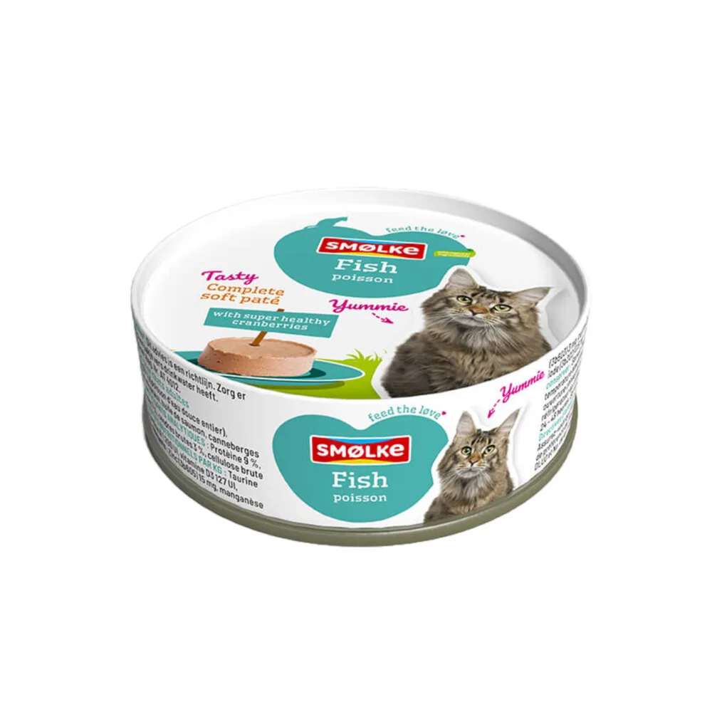 Kattenvoer Soft Paté Vis 80 gr van Smølke – productfoto