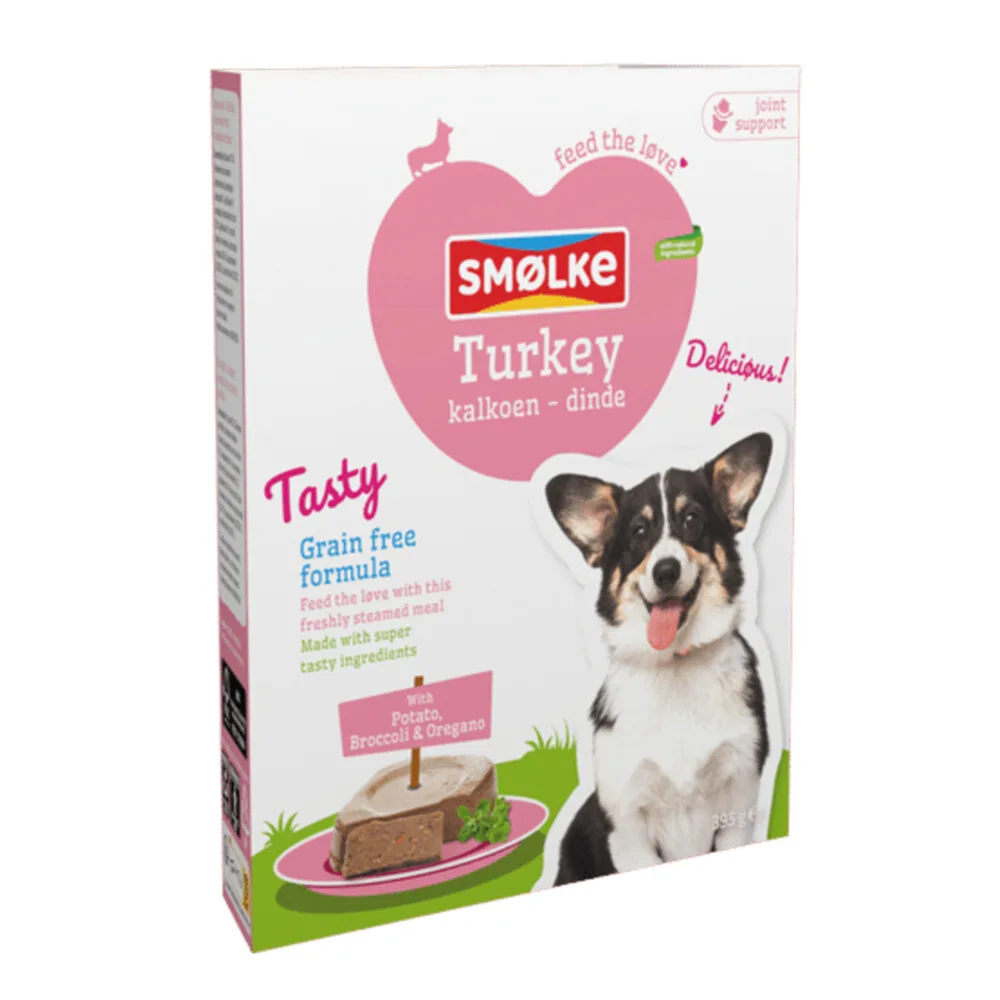 Vers Gestoomd Hondenvoer Nat Turkey 395 gr by Smølke – product photo