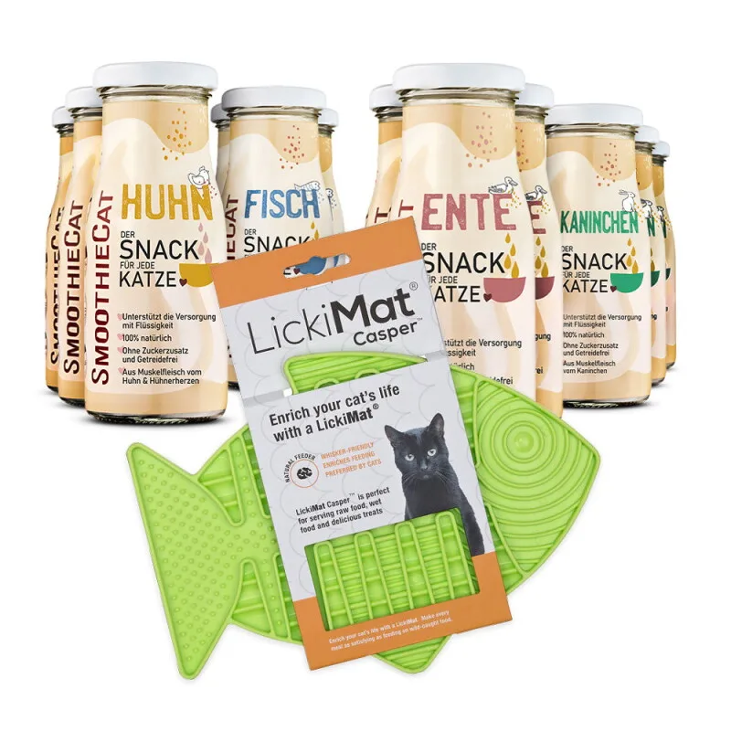 Mix + Lickimat Grün 12x150 g von Smoothiecat in Regular – Produktfoto