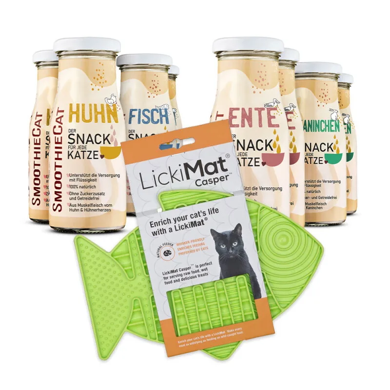 Mix + Lickimat Grün 8x150 g von Smoothiecat in Regular – Produktfoto