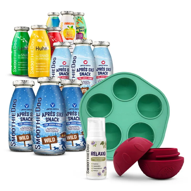 Hundesmoothie + Schleckball + Relaxio Mix-Pack 12x250 g von Smoothiedog in Regular – Produktfoto