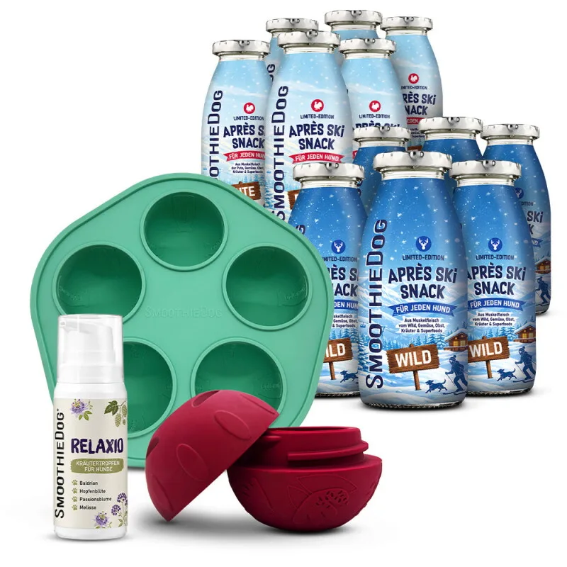 Hundesmoothie + Schleckball + Relaxio Wild und Pute 12x250 g von Smoothiedog in Regular – Produktfoto
