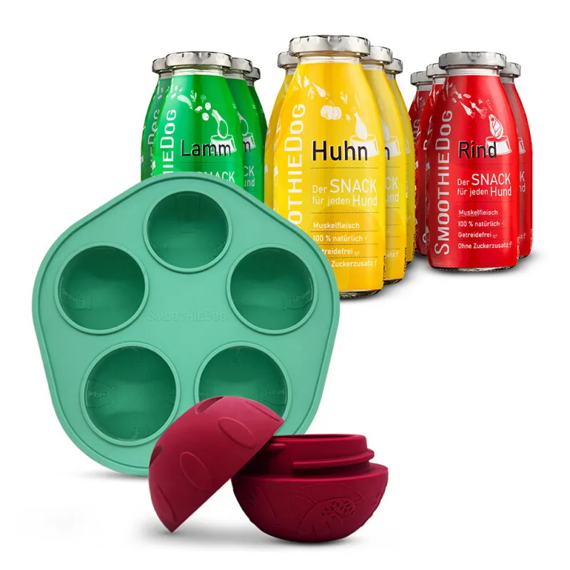 Klassik 12x 250 ml + Schleckball von Smoothiedog in Regular – Produktfoto