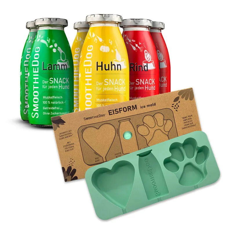 Klassik 6x 250 ml + Eisform von Smoothiedog in Regular – Produktfoto
