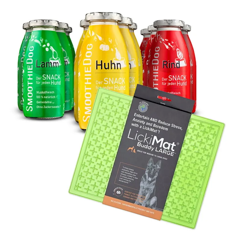 Klassik + Lickimat Grün 12x250 g von Smoothiedog in Regular – Produktfoto