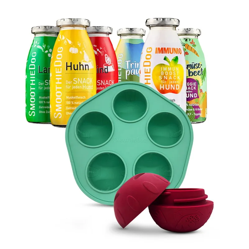 Mix 6x 250 ml + Schleckball 1 Stück von Smoothiedog in Regular – Produktfoto