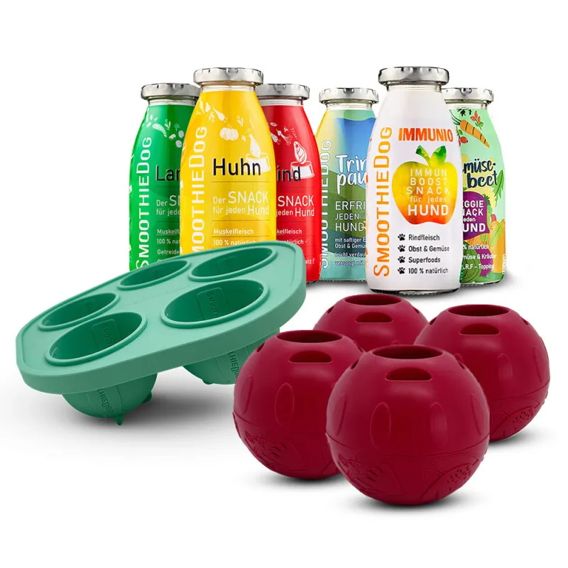 Mix 6x 250 ml + Schleckball 4 Stück von Smoothiedog in Regular – Produktfoto