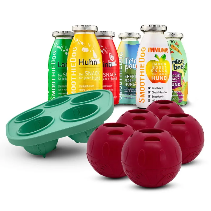 Mix 6x 250 ml + Schleckball 5 Stück von Smoothiedog in Regular – Produktfoto