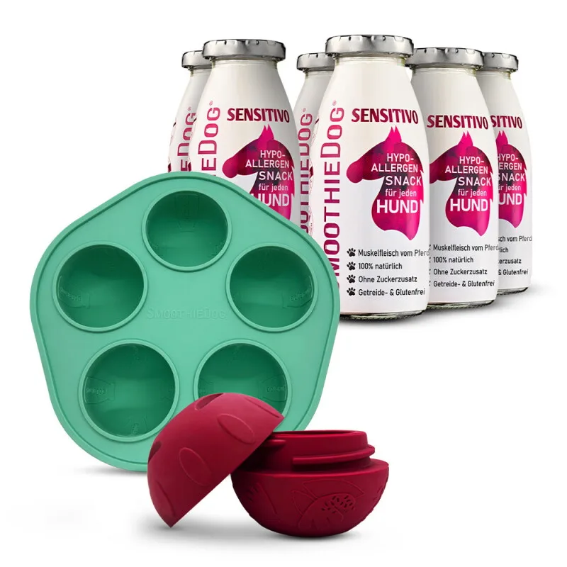 Sensitivo (Pferd) 6x 250 ml + Schleckball 1 Stück fra Smoothiedog i Regular – produktbillede