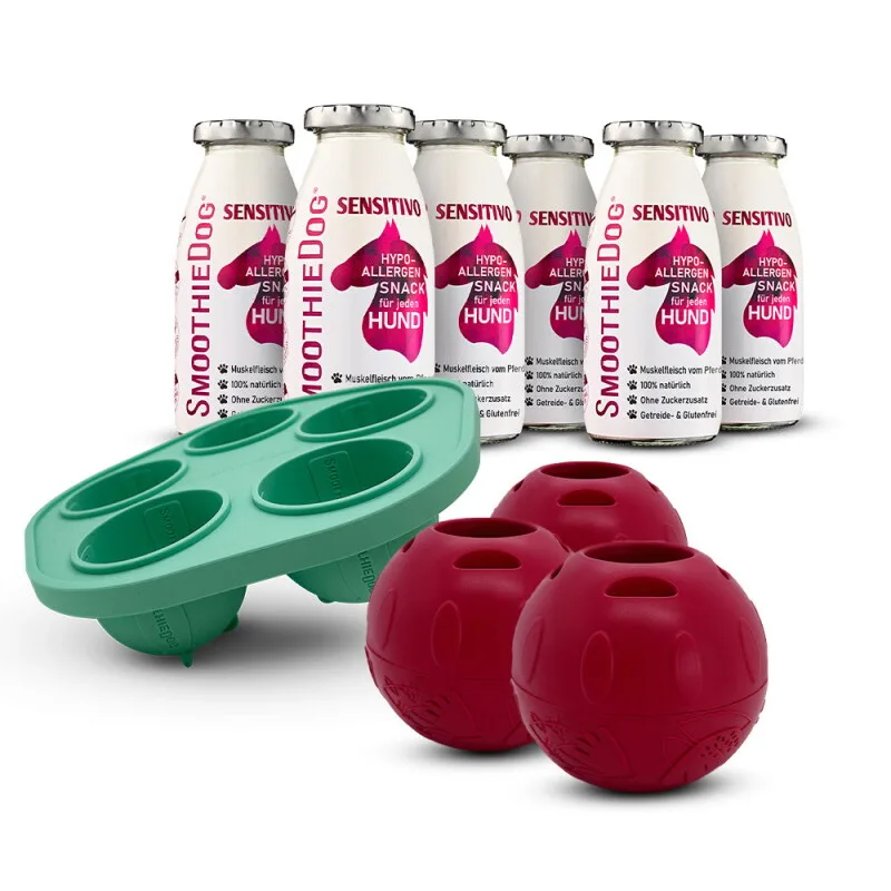Sensitivo (Pferd) 6x 250 ml + Schleckball 3 Stück från Smoothiedog i Regular – produktbild