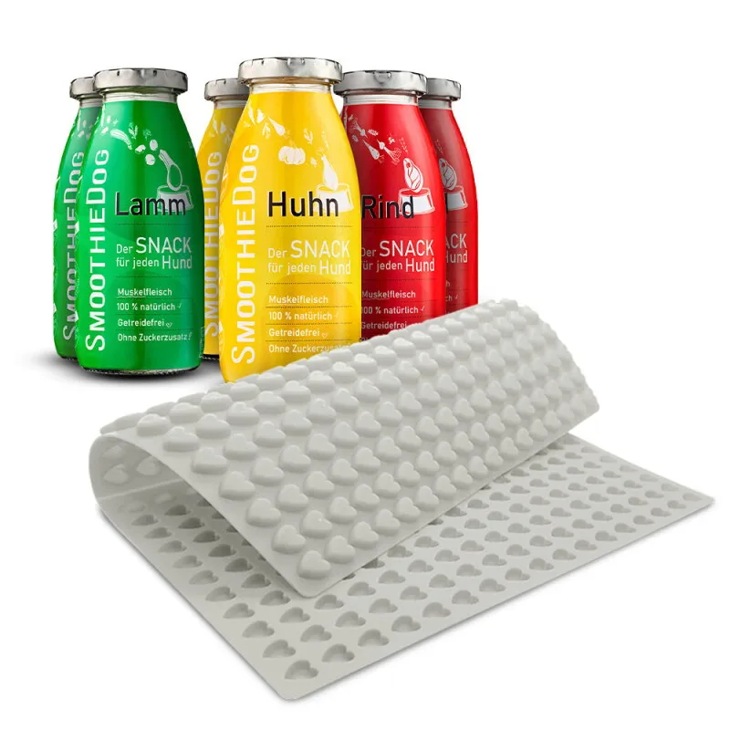 SmoothieDog 6er Pack Klassik 6x 250ml + Trixie Backmatte Grau von Smoothiedog in Regular – Produktfoto