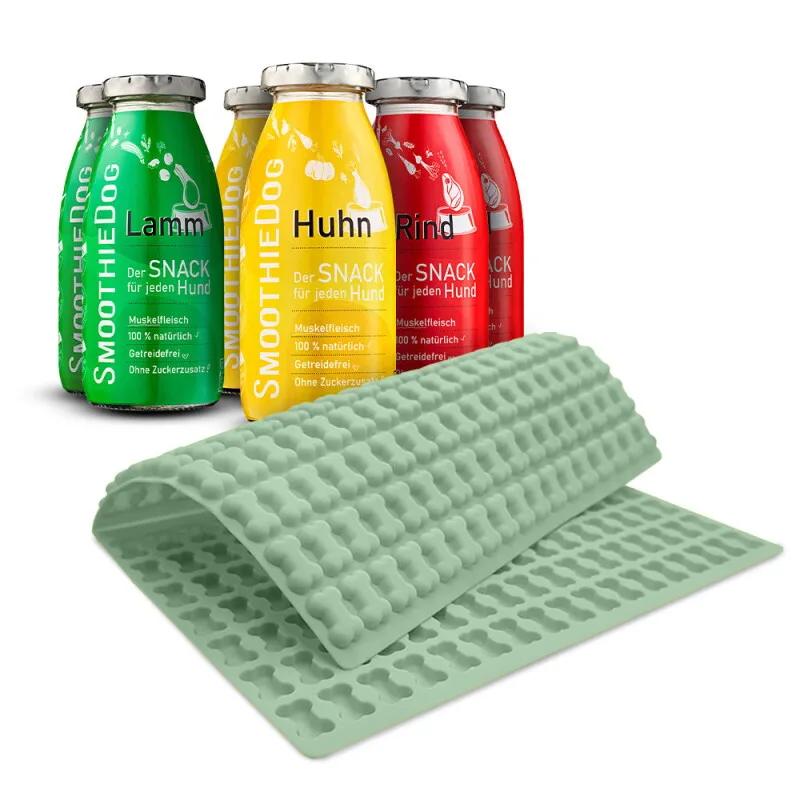 SmoothieDog 6er Pack Klassik 6x 250ml + Trixie Backmatte Grün von Smoothiedog in Regular – Produktfoto