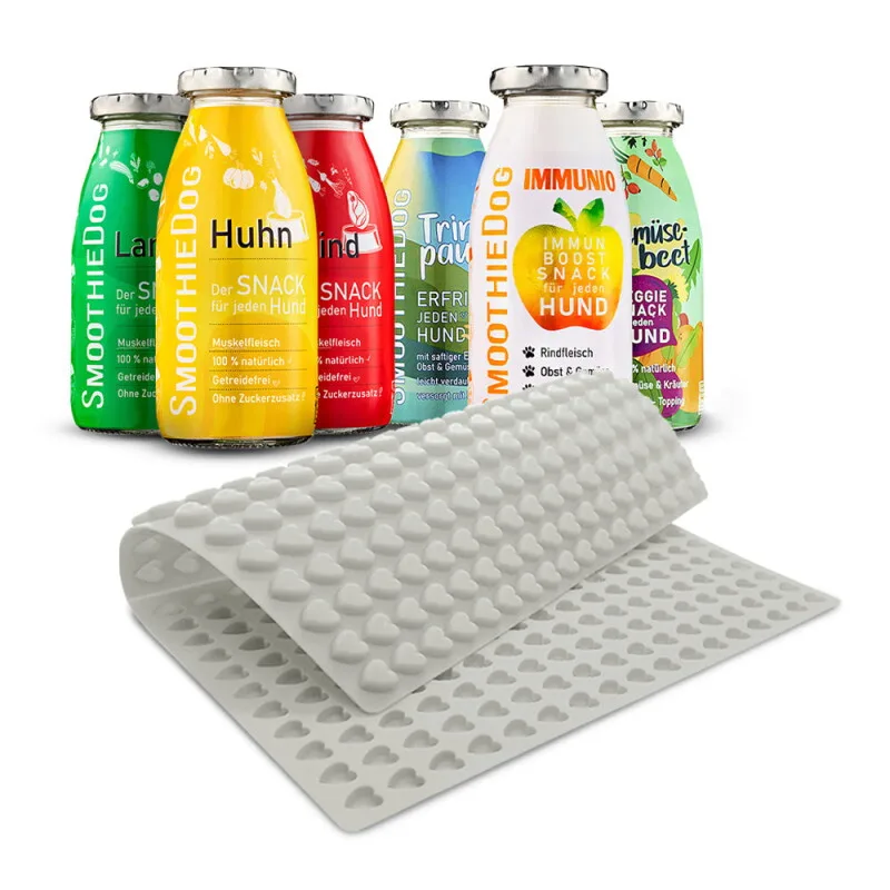 SmoothieDog 6er Pack Mix 6x 250ml + Trixie Backmatte Grau von Smoothiedog in Regular – Produktfoto