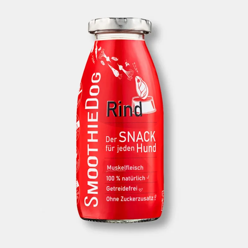 SmoothieDog Rind (250ml) | Ergänzungsfuttermittel für Hunde | Rindfleisch-Smoothie | Hochwertiger Snack ohne Getreide | haustierkost de Smoothiedog – photo produit