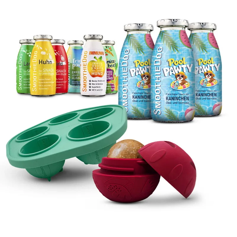 Summer-Edition 3x 250 ml + Mix-Paket 6x 250 ml + Schleckball 1 Stück van Smoothiedog in Regular – productfoto