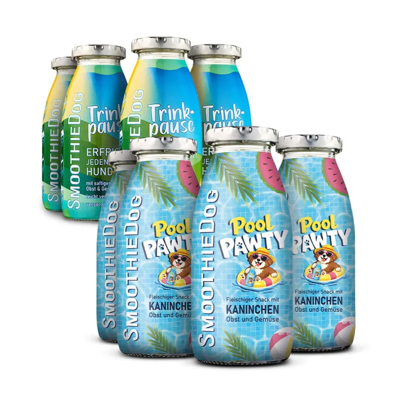 Summer Edition 4x 250 ml + Trinkpause (Ente) 4x 250ml von Smoothiedog in Regular – Produktfoto