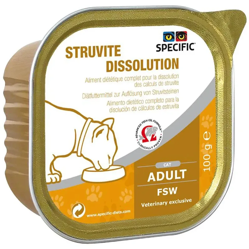 Kattenvoer Volwassen Katten Struviet Oplossing Doos 7x100g von Specific – Produktfoto